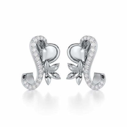 Luminous Aura Silver Earrings - White Gold - Image 2