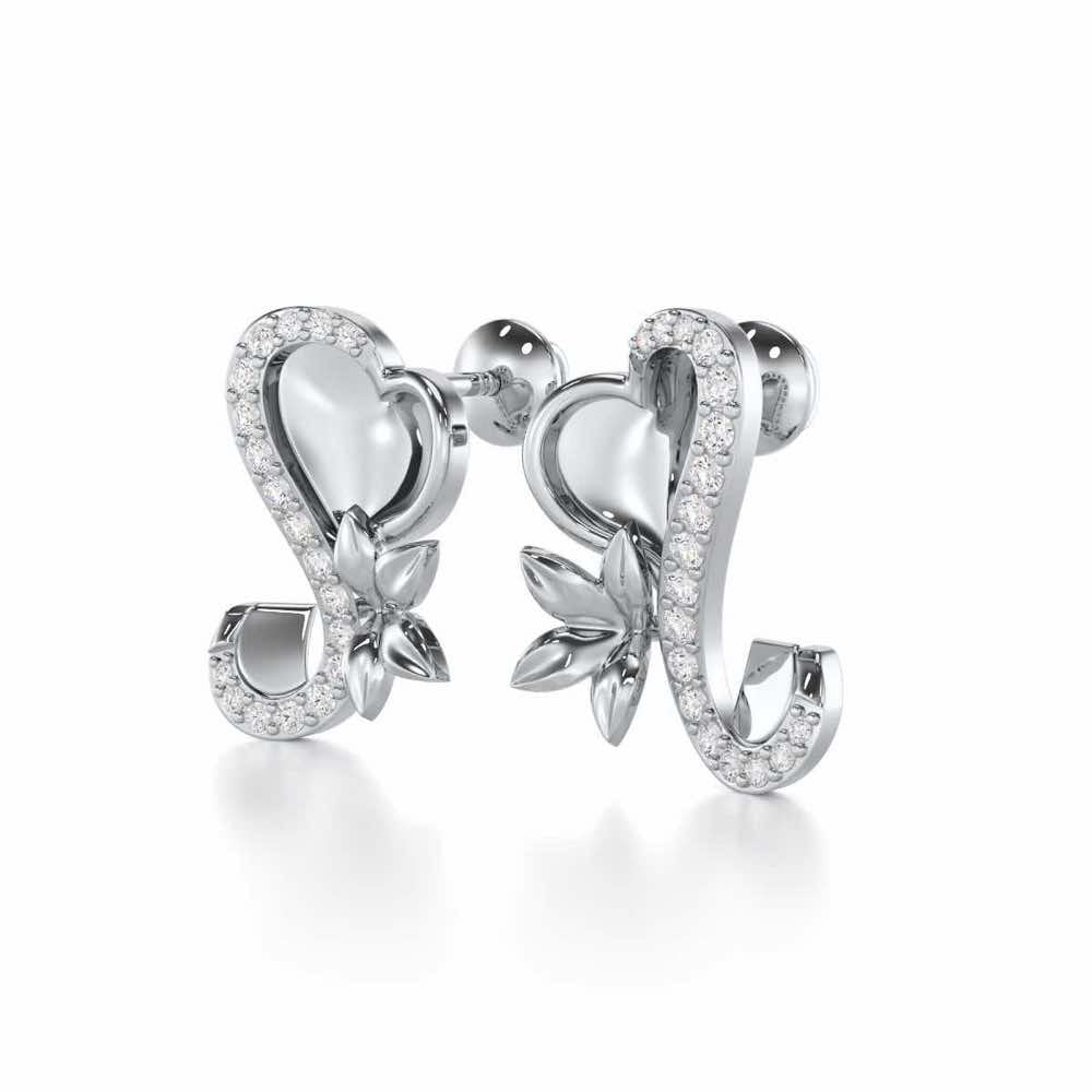 Luminous Aura Silver Earrings - White Gold - Image 3