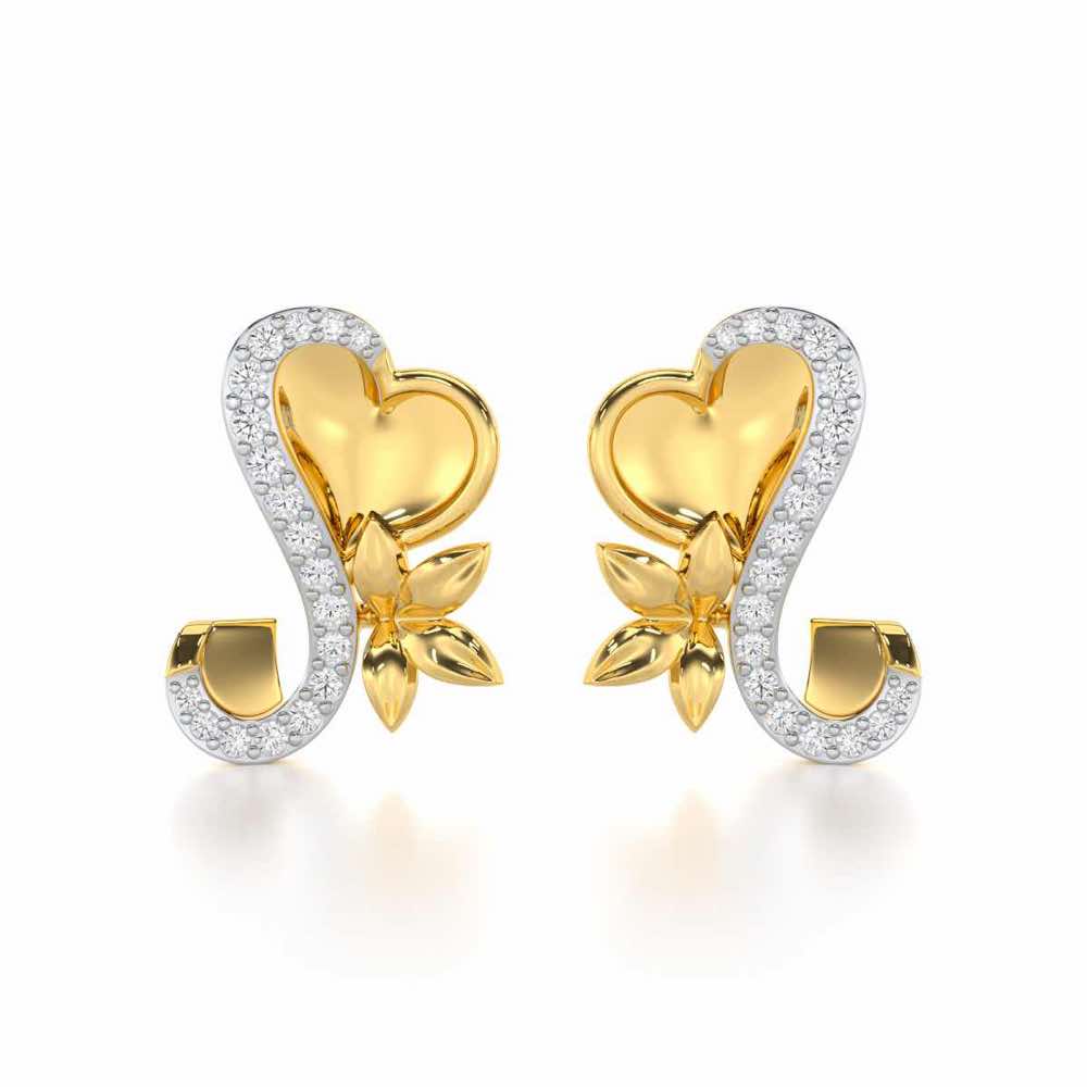 Luminous Aura Silver Earrings - Yellow Gold - Image 1