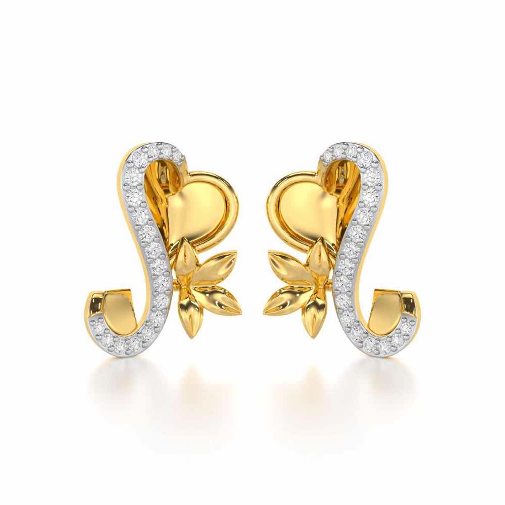 Luminous Aura Silver Earrings - Yellow Gold - Image 2