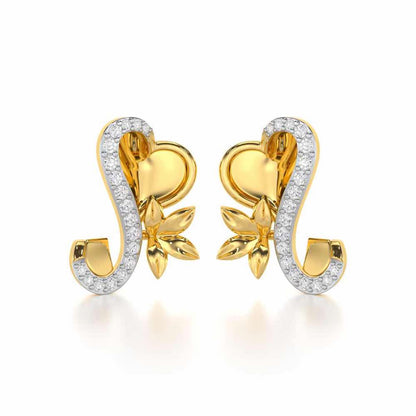 Luminous Aura Silver Earrings - Yellow Gold - Image 2