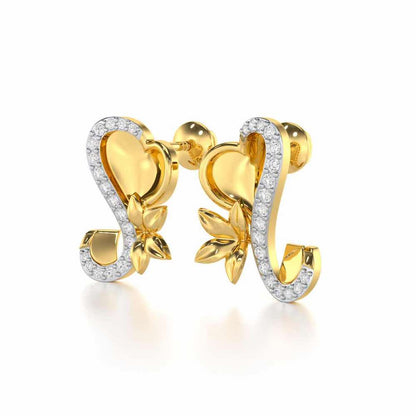 Luminous Aura Silver Earrings - Yellow Gold - Image 3