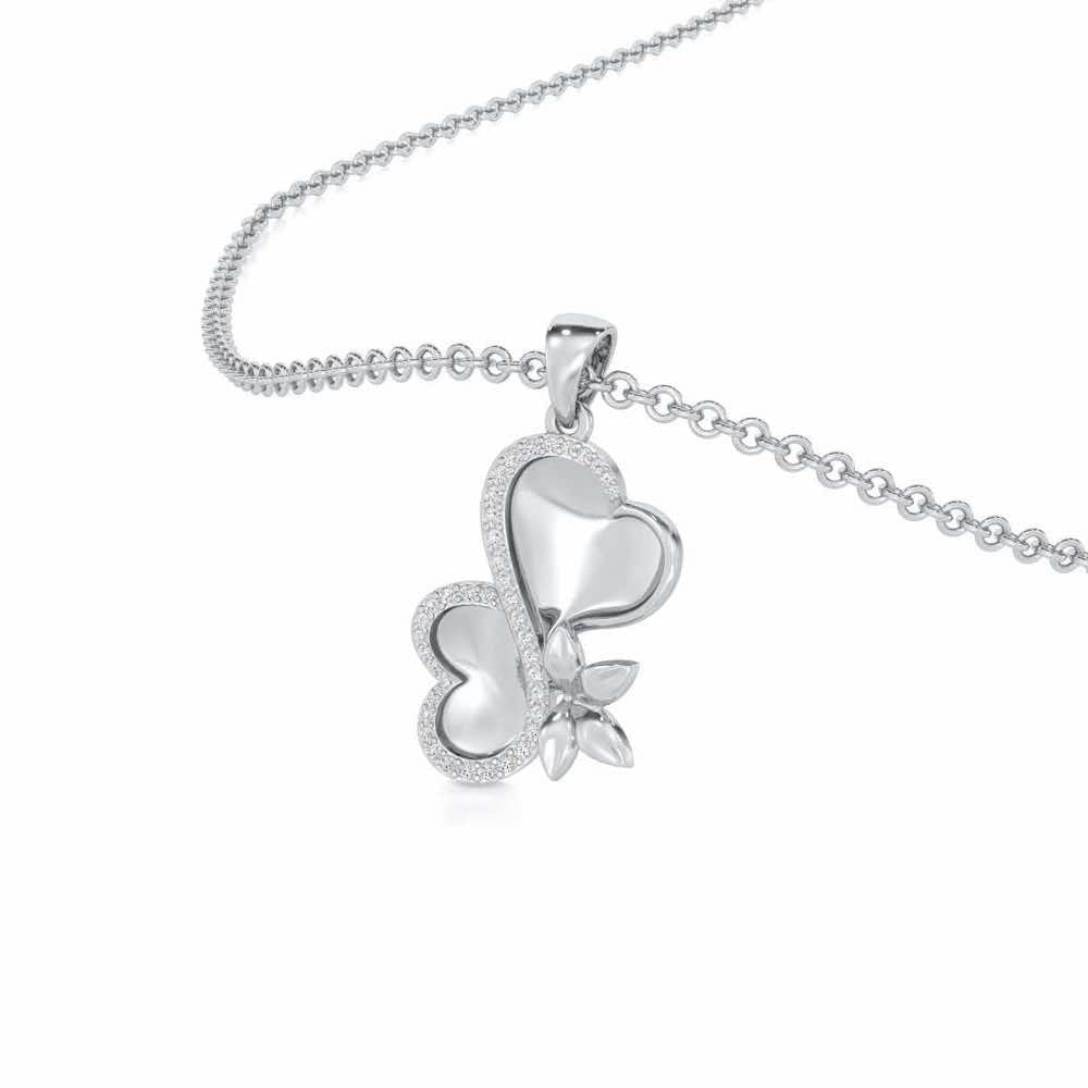 Luminous Aura Silver Pendant - White Gold - Image 2