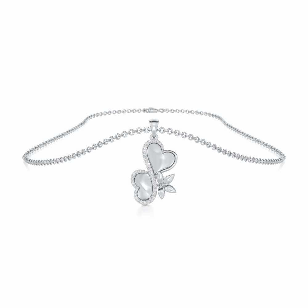 Luminous Aura Silver Pendant - White Gold - Image 3
