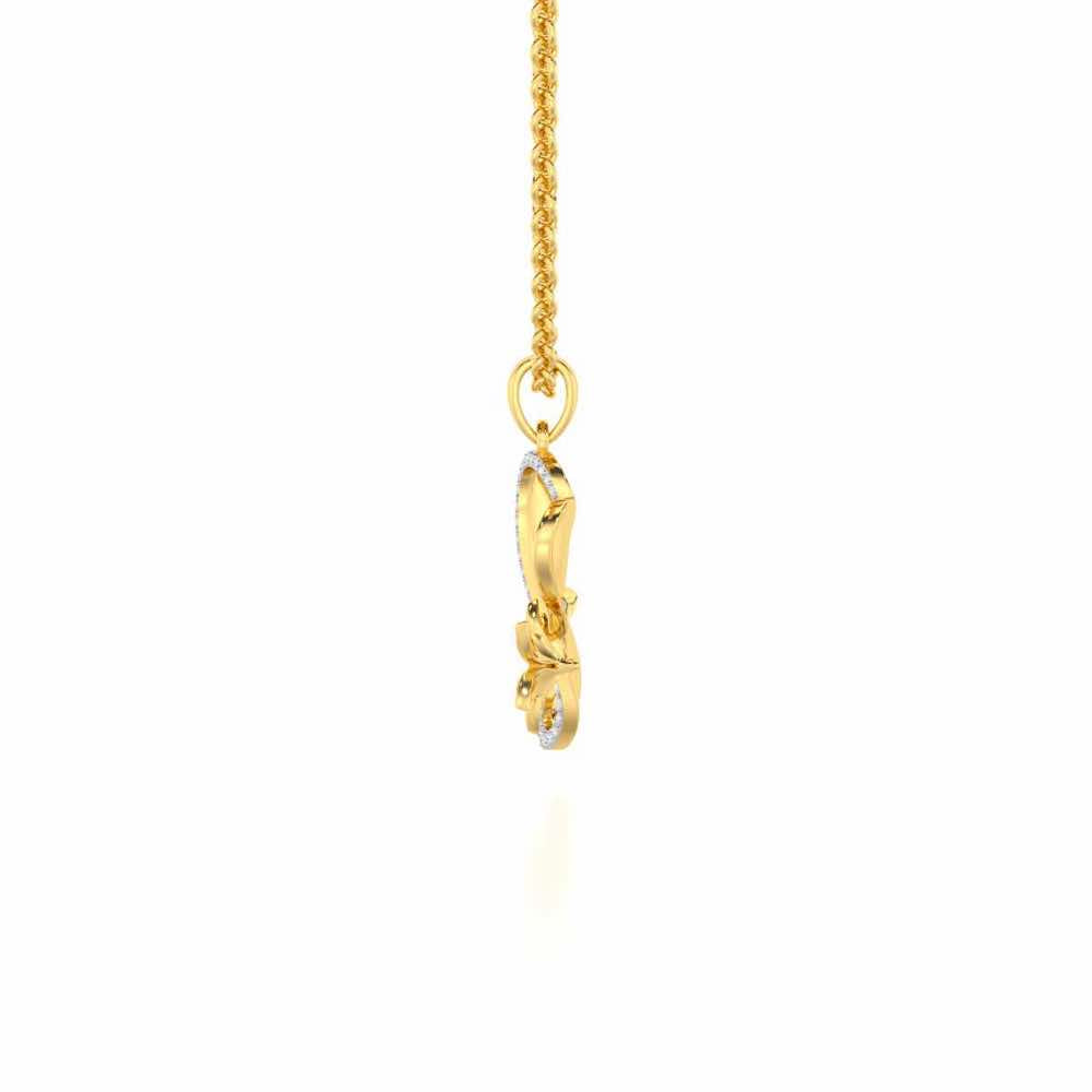 Luminous Aura Silver Pendant - Yellow Gold - Image 4