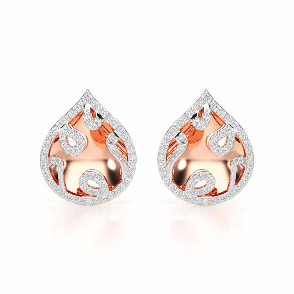 Luminous Celestia Silver Earrings - Rose Gold - Image 1