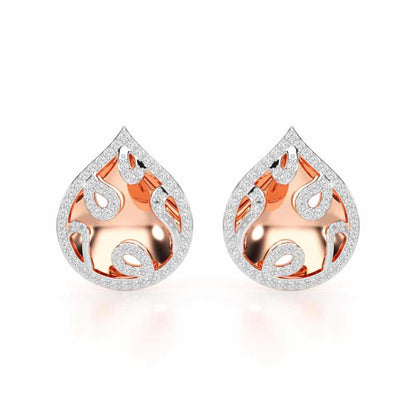 Luminous Celestia Silver Earrings - Rose Gold - Image 1