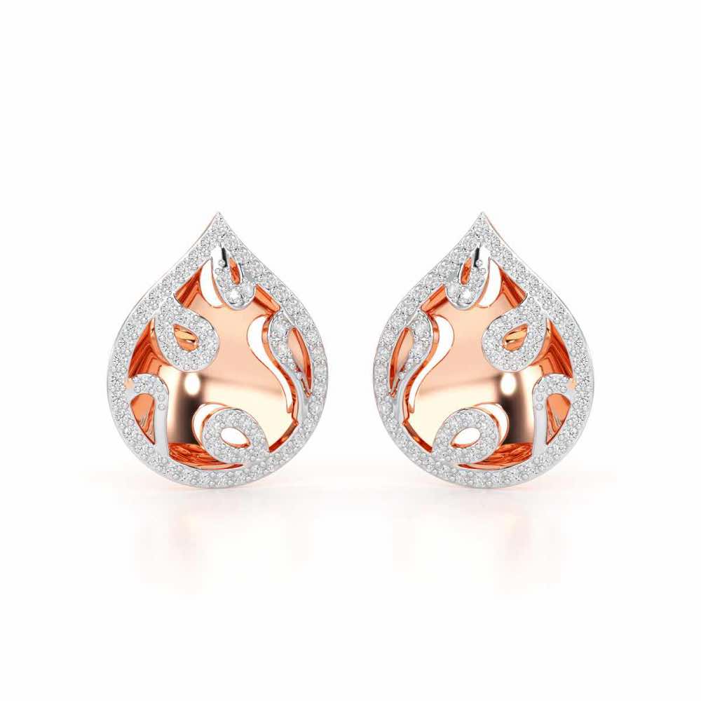Luminous Celestia Silver Earrings - Rose Gold - Image 2