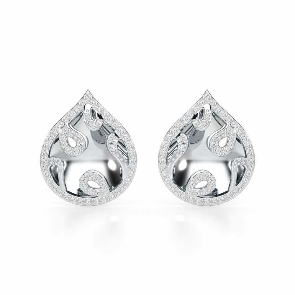 Luminous Celestia Silver Earrings - White Gold - Image 1