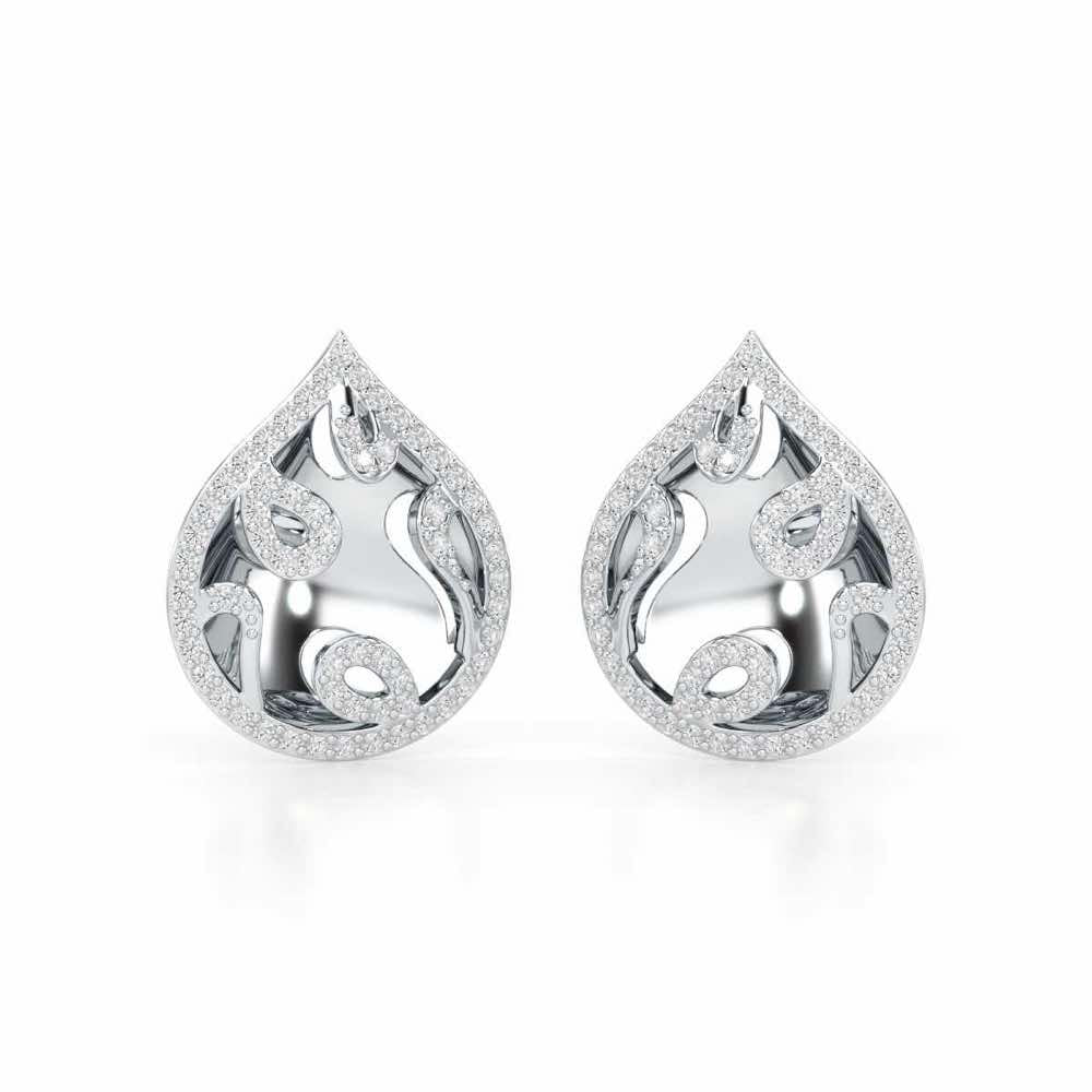 Luminous Celestia Silver Earrings - White Gold - Image 2