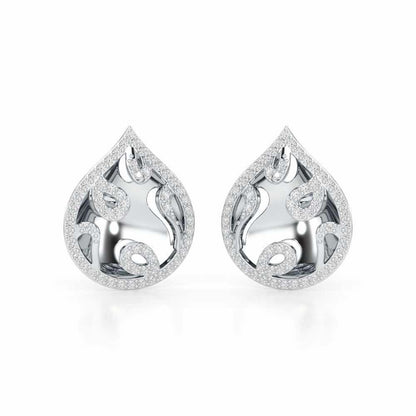 Luminous Celestia Silver Earrings - White Gold - Image 2