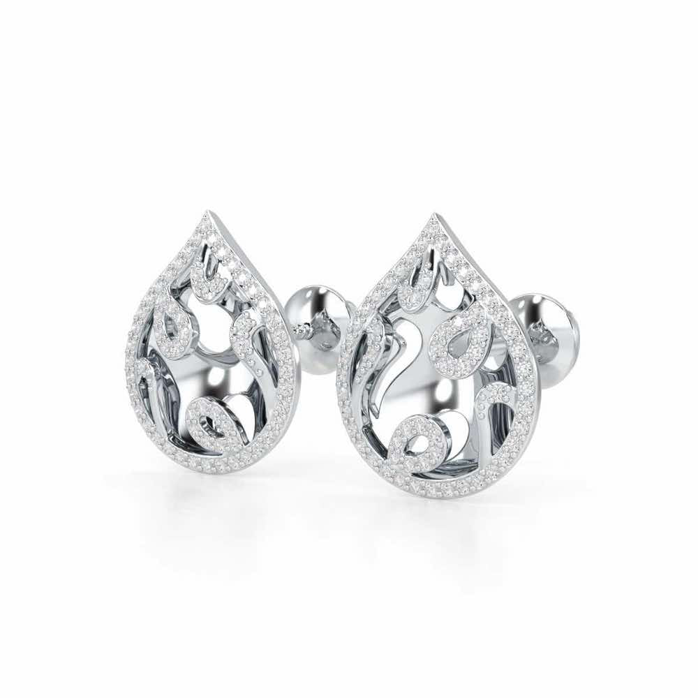 Luminous Celestia Silver Earrings - White Gold - Image 3