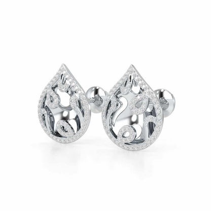 Luminous Celestia Silver Earrings - White Gold - Image 3