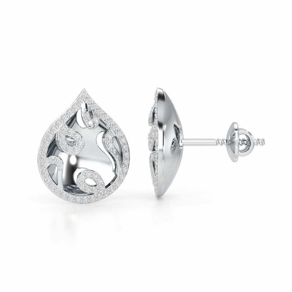 Luminous Celestia Silver Earrings - White Gold - Image 4
