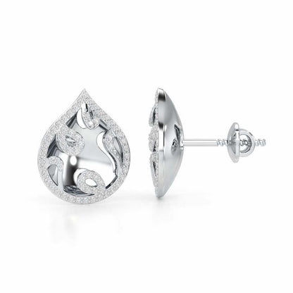 Luminous Celestia Silver Earrings - White Gold - Image 4