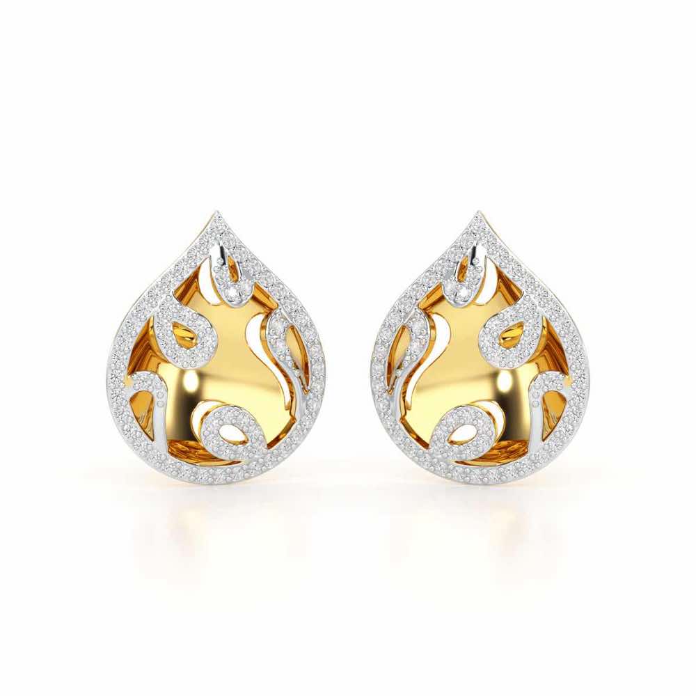 Luminous Celestia Silver Earrings - Yellow Gold - Image 2