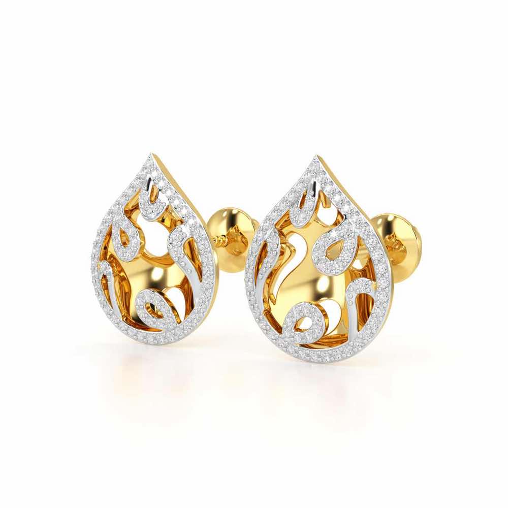 Luminous Celestia Silver Earrings - Yellow Gold - Image 3