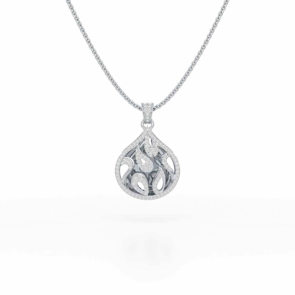 Luminous Celestia Silver Pendant - White Gold - Image 1