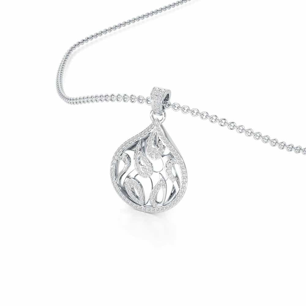 Luminous Celestia Silver Pendant - White Gold - Image 2