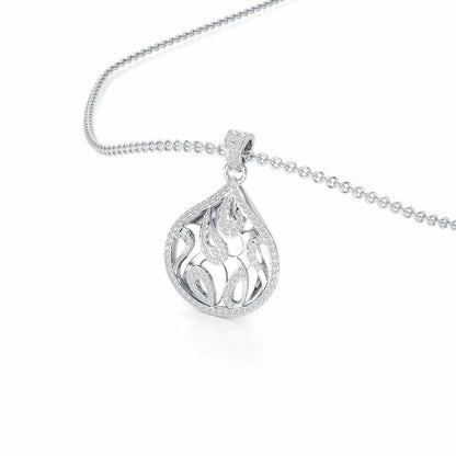 Luminous Celestia Silver Pendant - White Gold - Image 2