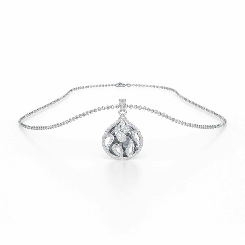 Luminous Celestia Silver Pendant - White Gold - Image 3