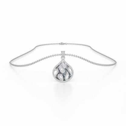 Luminous Celestia Silver Pendant - White Gold - Image 3