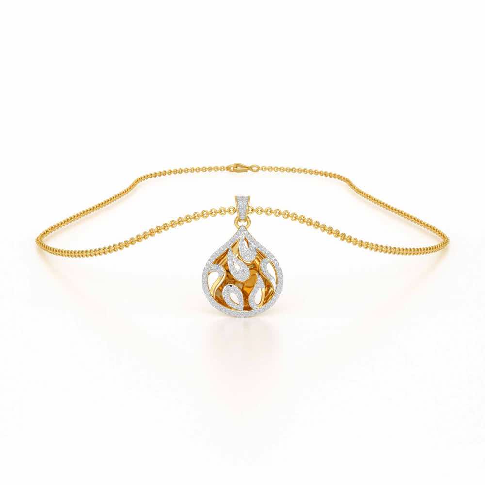 Luminous Celestia Silver Pendant - Yellow Gold - Image 3