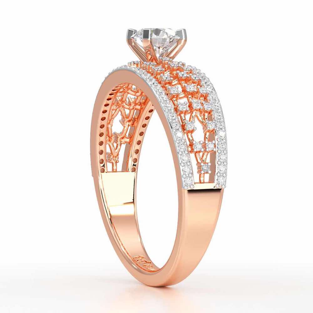 Luminous Elegance Solitaire Ring - Rose Gold - Image 3