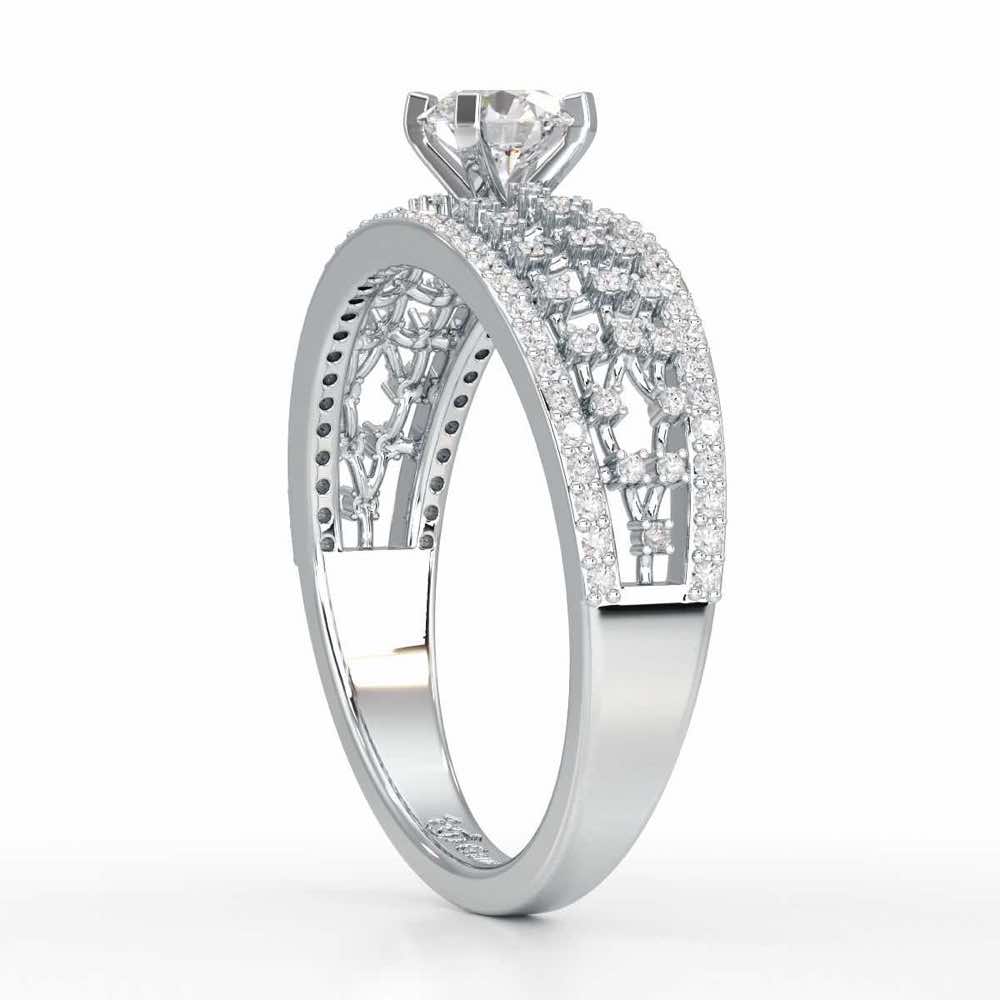 Luminous Elegance Solitaire Ring - White Gold - Image 3