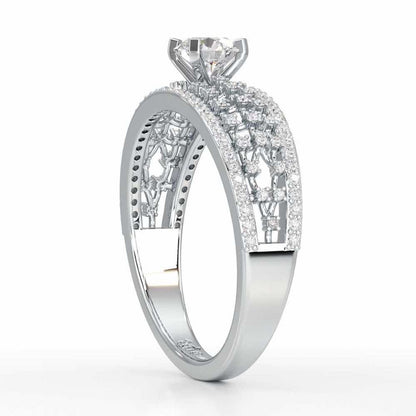 Luminous Elegance Solitaire Ring - White Gold - Image 3