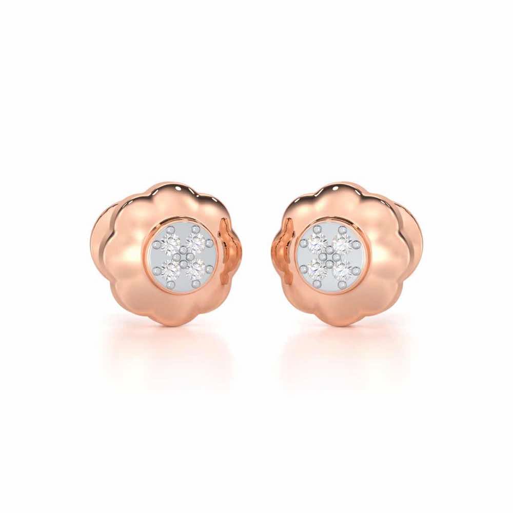 Luminous Legacy Silver Stud Earrings - Rose Gold - Image 1