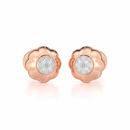 Luminous Legacy Silver Stud Earrings - Rose Gold - Image 1