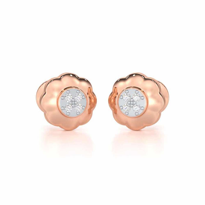 Luminous Legacy Silver Stud Earrings - Rose Gold - Image 1