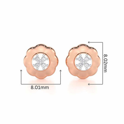 Luminous Legacy Silver Stud Earrings - Rose Gold - Image 2