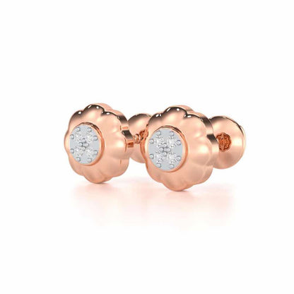 Luminous Legacy Silver Stud Earrings - Rose Gold - Image 3