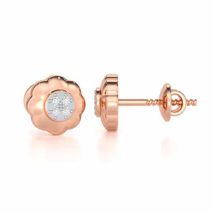 Luminous Legacy Silver Stud Earrings - Rose Gold - Image 4