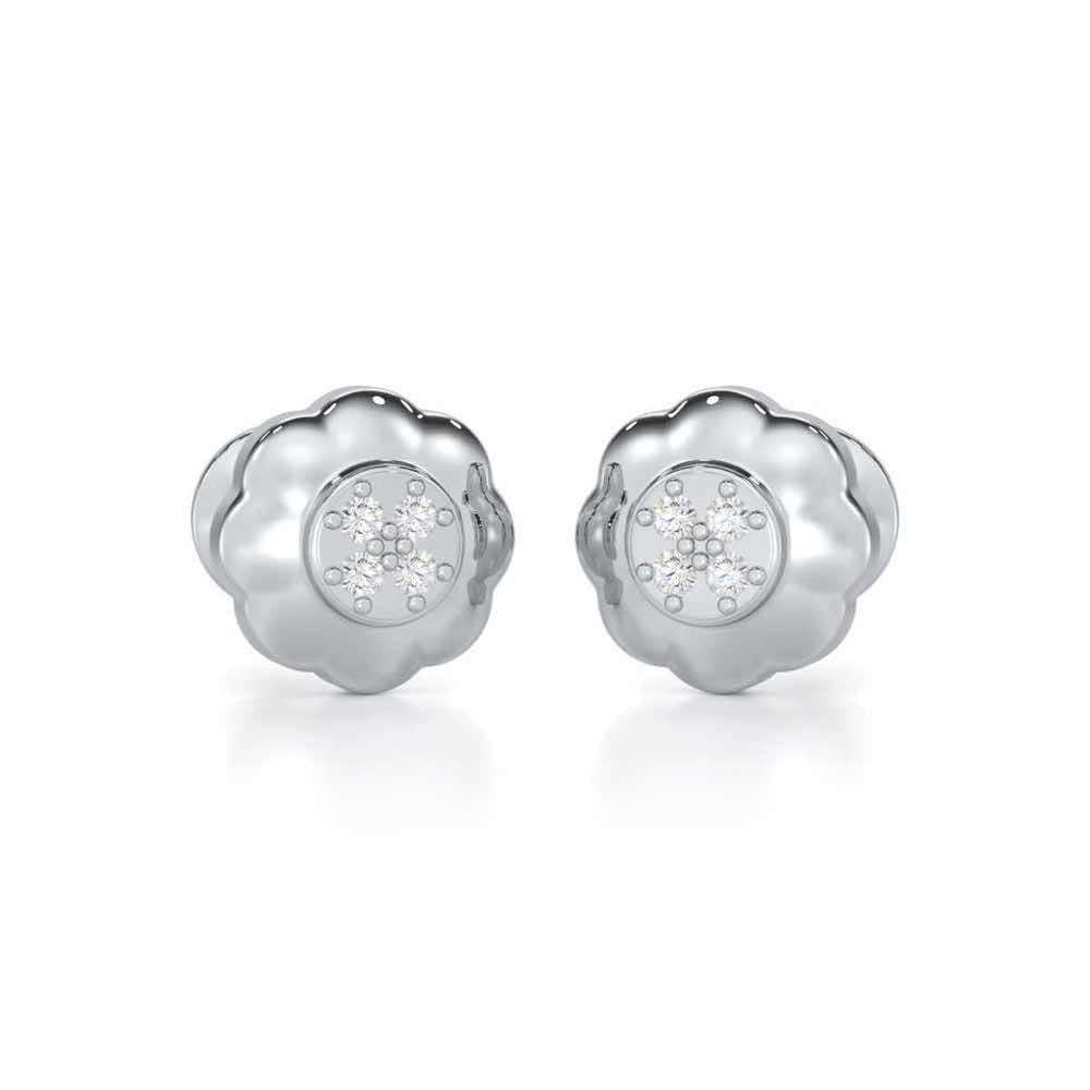 Luminous Legacy Silver Stud Earrings - White Gold - Image 1