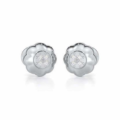 Luminous Legacy Silver Stud Earrings - White Gold - Image 1