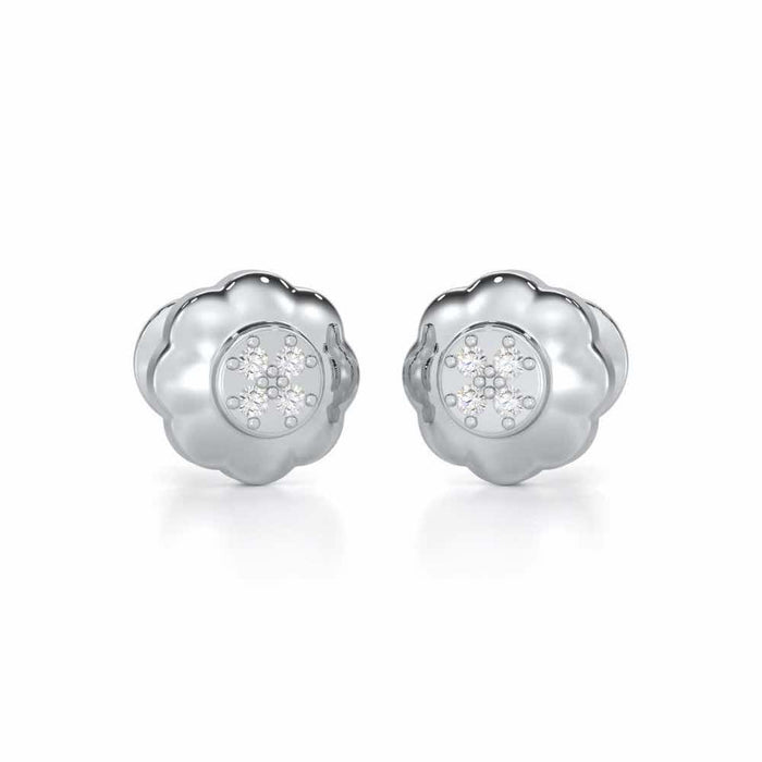 Luminous Legacy Silver Stud Earrings - White Gold - Image 1