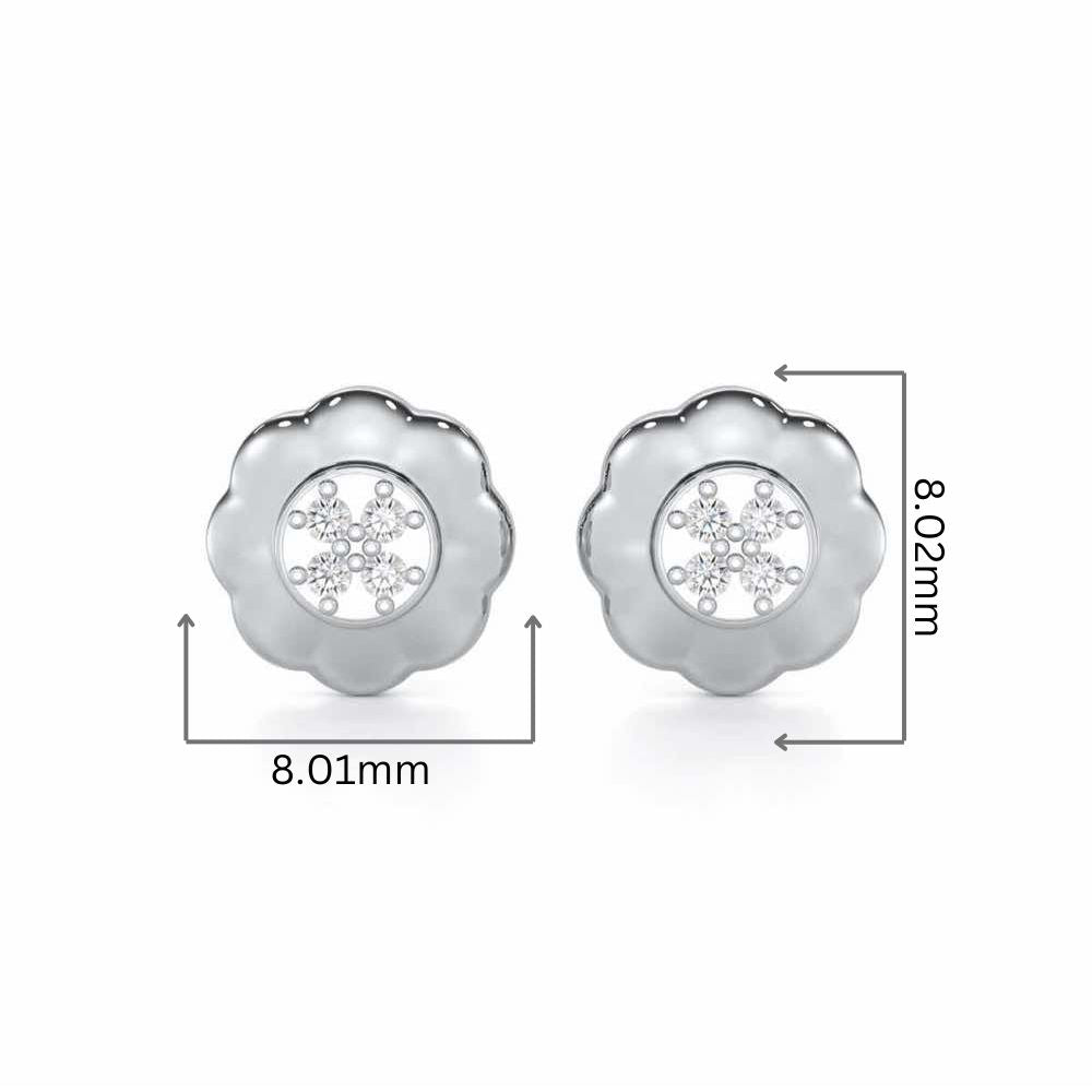 Luminous Legacy Silver Stud Earrings - White Gold - Image 2