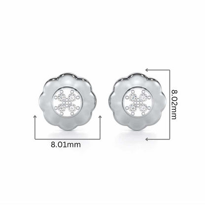 Luminous Legacy Silver Stud Earrings - White Gold - Image 2