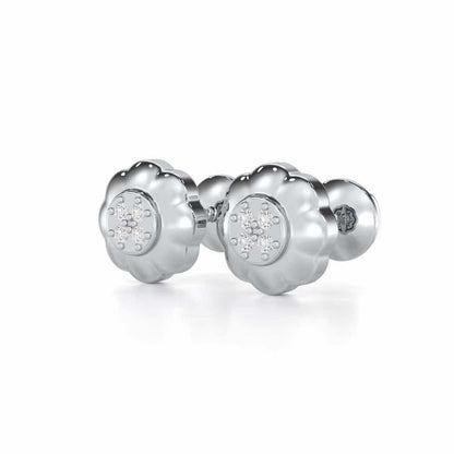 Luminous Legacy Silver Stud Earrings - White Gold - Image 3