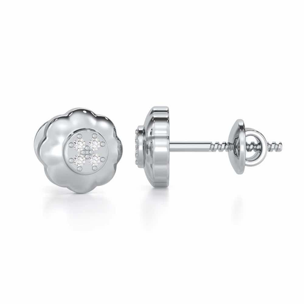 Luminous Legacy Silver Stud Earrings - White Gold - Image 4