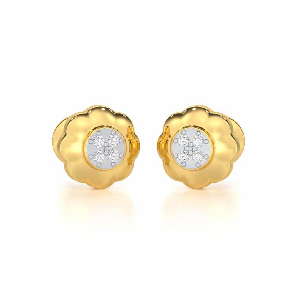 Luminous Legacy Silver Stud Earrings - Yellow Gold - Image 1