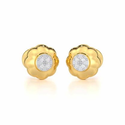 Luminous Legacy Silver Stud Earrings - Yellow Gold - Image 1