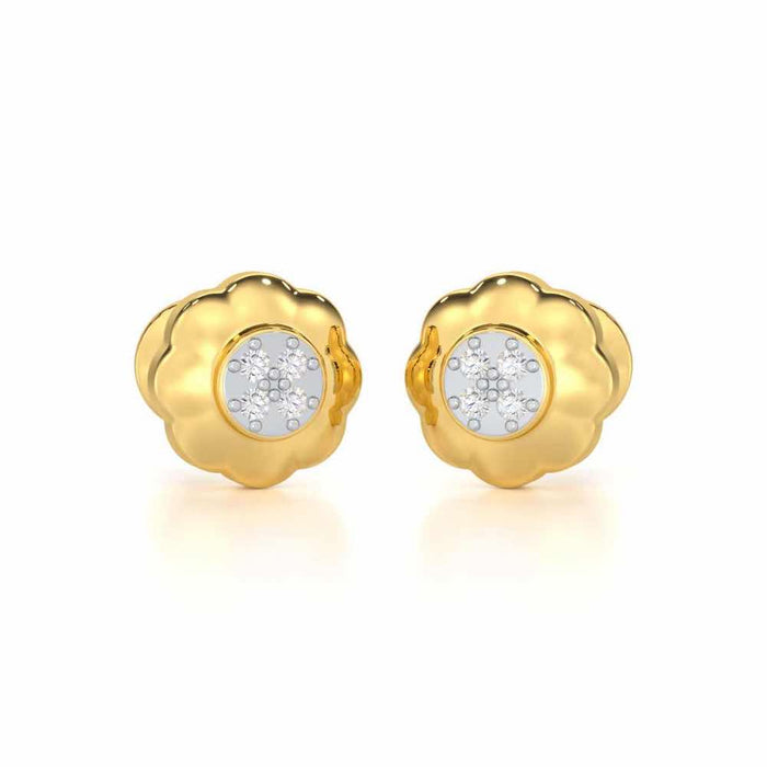 Luminous Legacy Silver Stud Earrings - Yellow Gold - Image 1