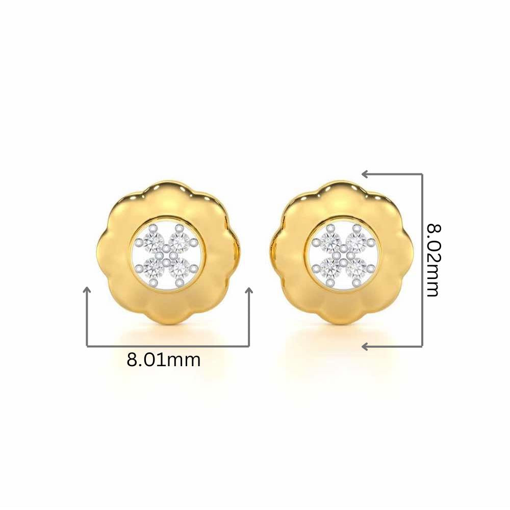 Luminous Legacy Silver Stud Earrings - Yellow Gold - Image 2
