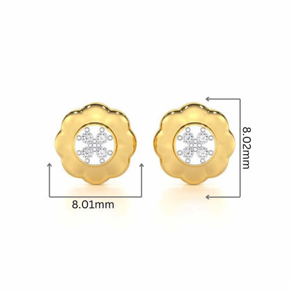 Luminous Legacy Silver Stud Earrings - Yellow Gold - Image 2