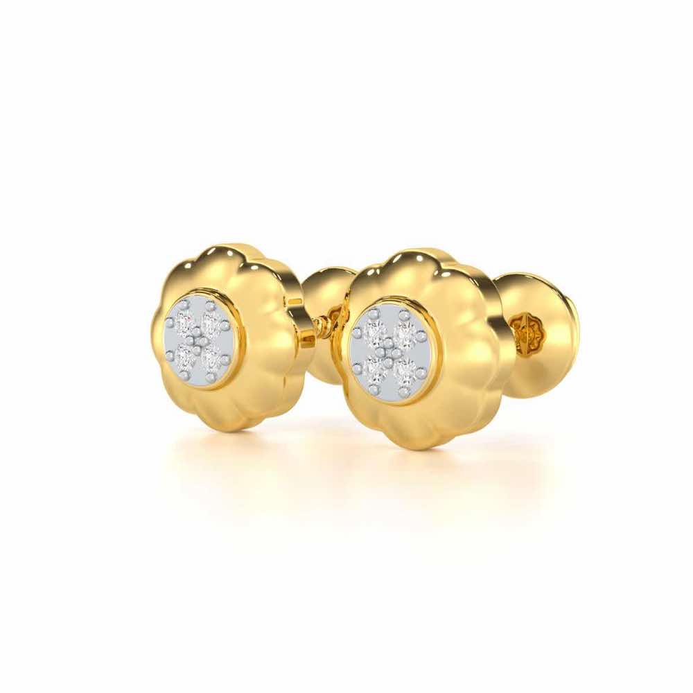 Luminous Legacy Silver Stud Earrings - Yellow Gold - Image 3