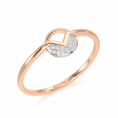 Luminous Loop Silver Ring - Rose Gold - Image 1